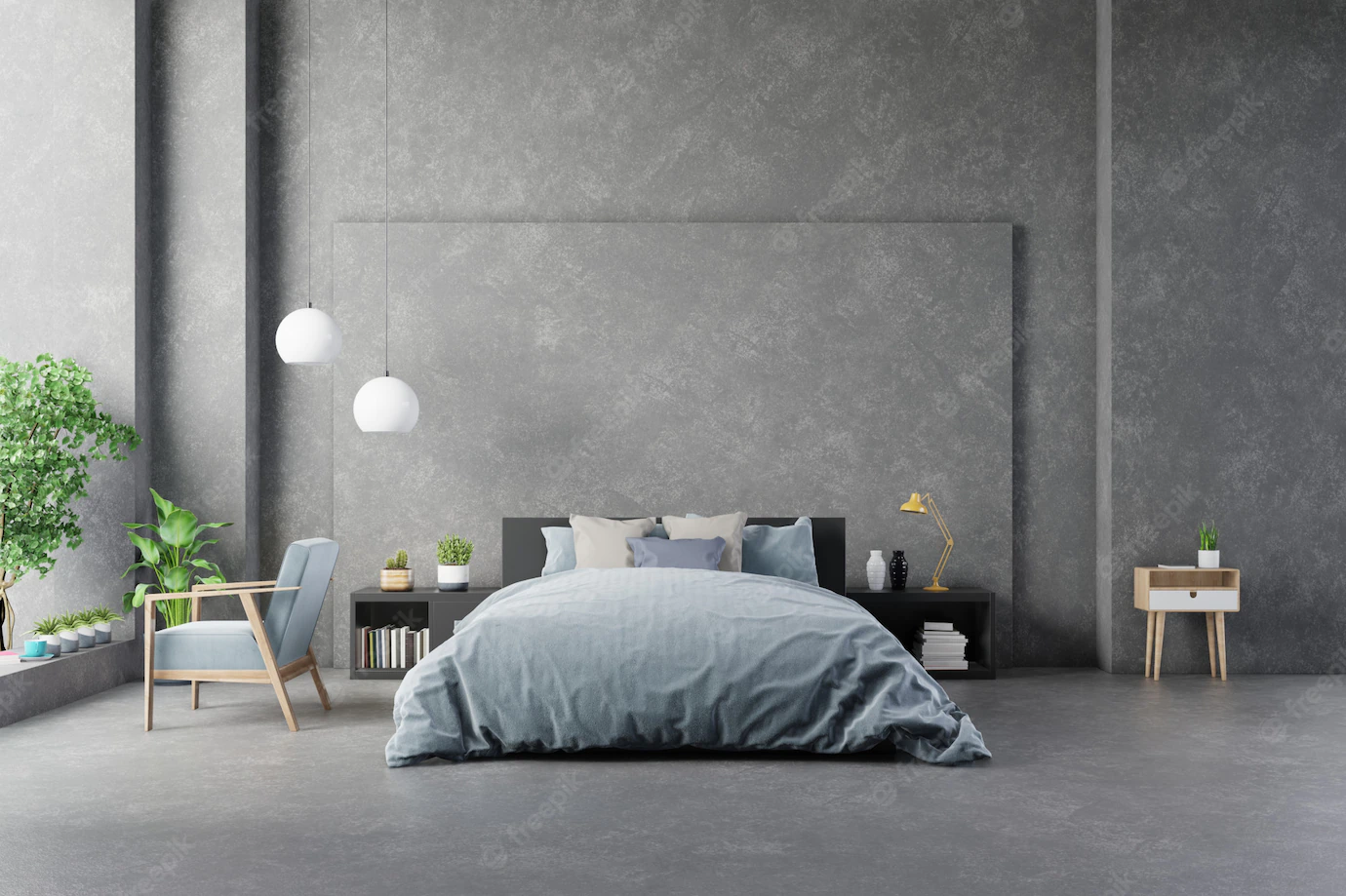 Kamar Minimalis Urban Gray