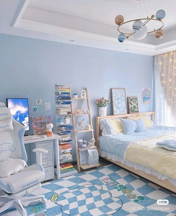 kamar tidur warna pastel