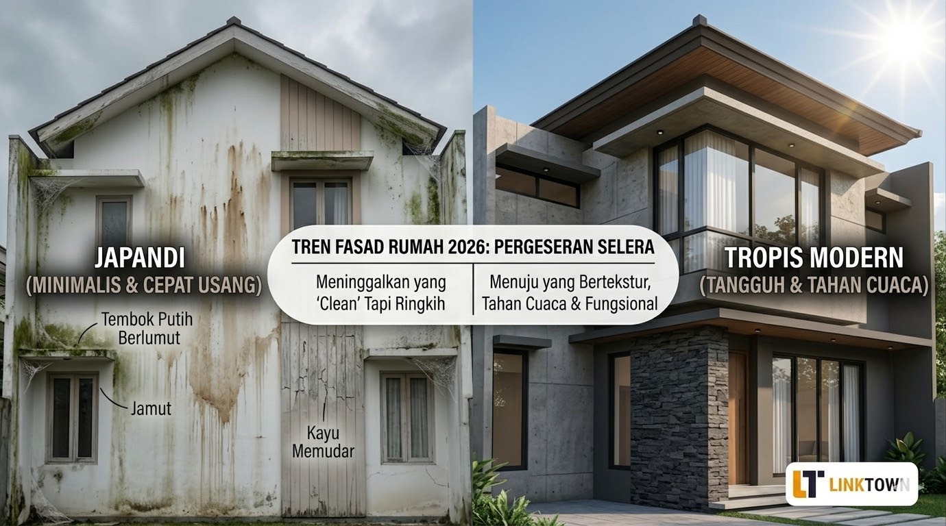 Tren Fasad Rumah 2026: Mengapa Japandi Mulai Ditinggalkan & Beralih ke Tropis Modern?