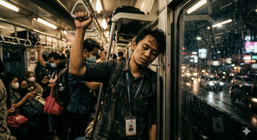 Tua di Jalan: Dampak Psikologis Menghabiskan 4 Jam Sehari Terjebak Macet Commuter Line/KRL