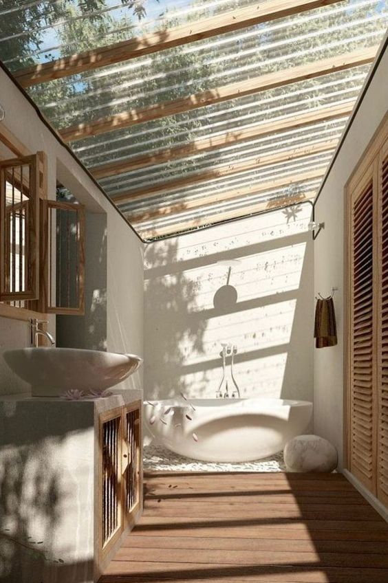 Desain Kamar Mandi Semi Outdoor