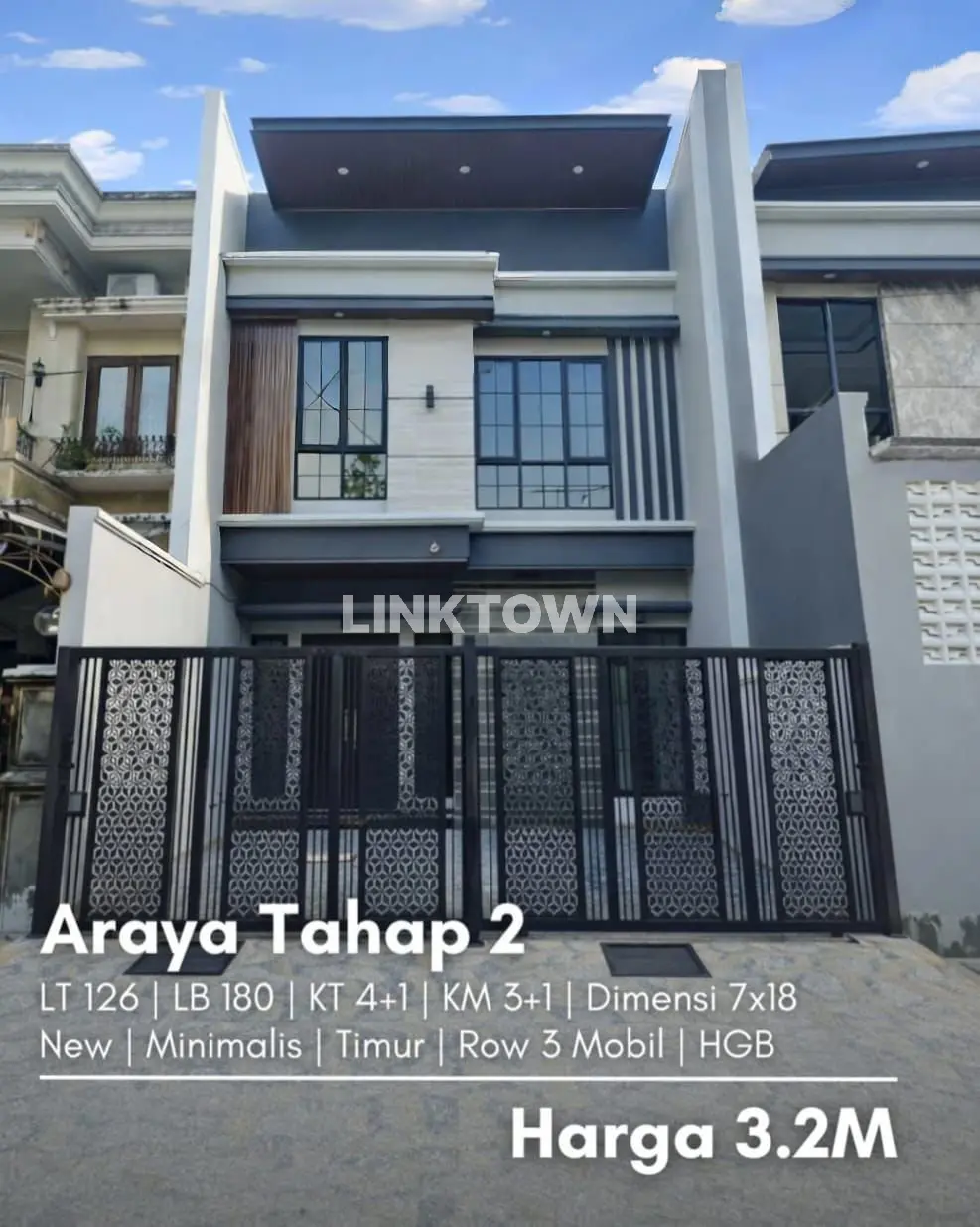 Rumah Baru 2 Lantai di Perumahan Araya Surabaya