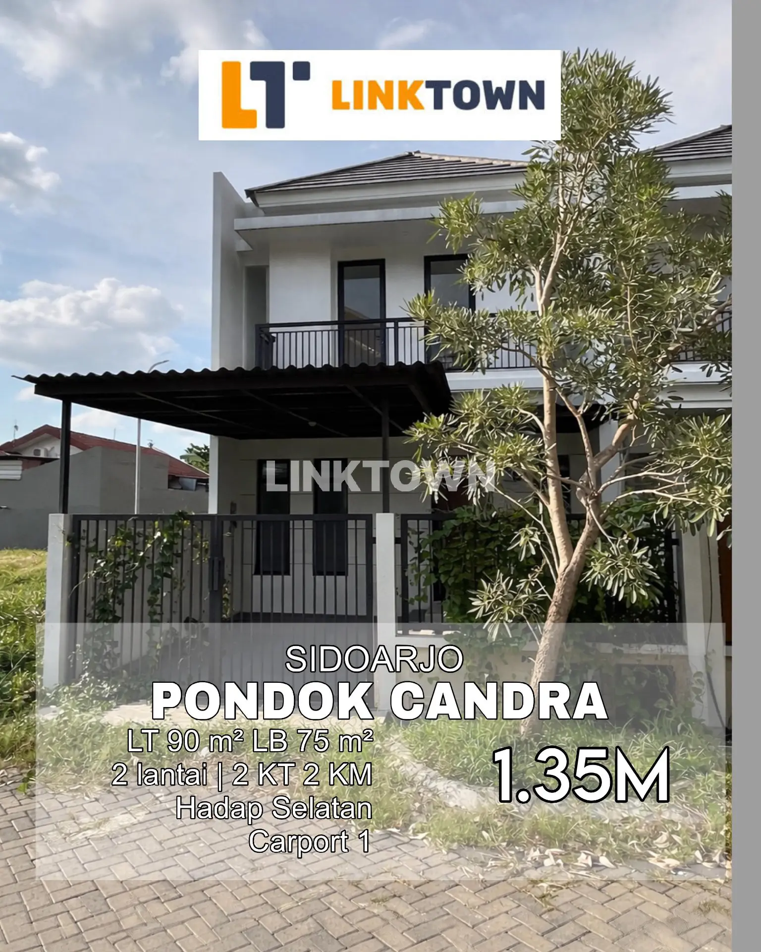 Rumah Baru 2 Lantai di Pondok Candra Dekat Akses ke Uin 2 Surabaya