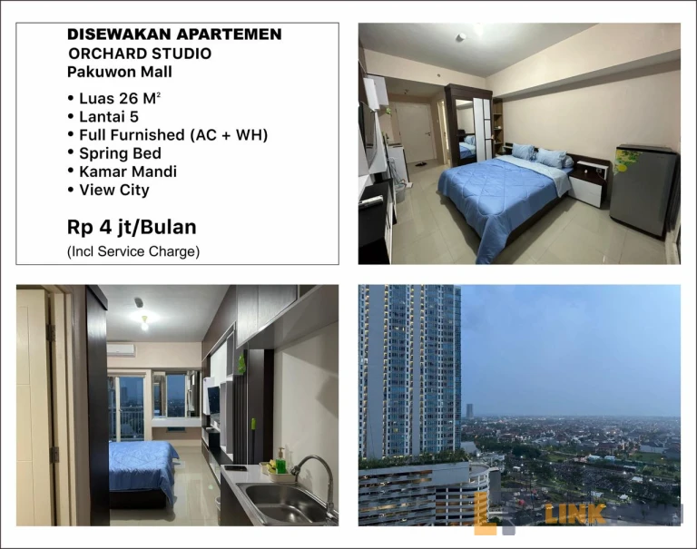 Disewakan Apartemen Type Studio di Surabaya Barat Pakuwon Mall